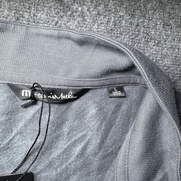 Travis Mathew Newport 1/4 Zip Fleece Mens Large Shade Gray Golf Embroidered NEW - Picture 7 of 14